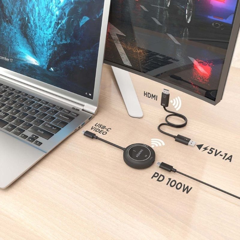 Adaptador/Transmisor de vídeo inalámbrico USB Tipo-C - HDMI Aisens ASWL-H2KC30M004-BK/ 100W - изображение 3