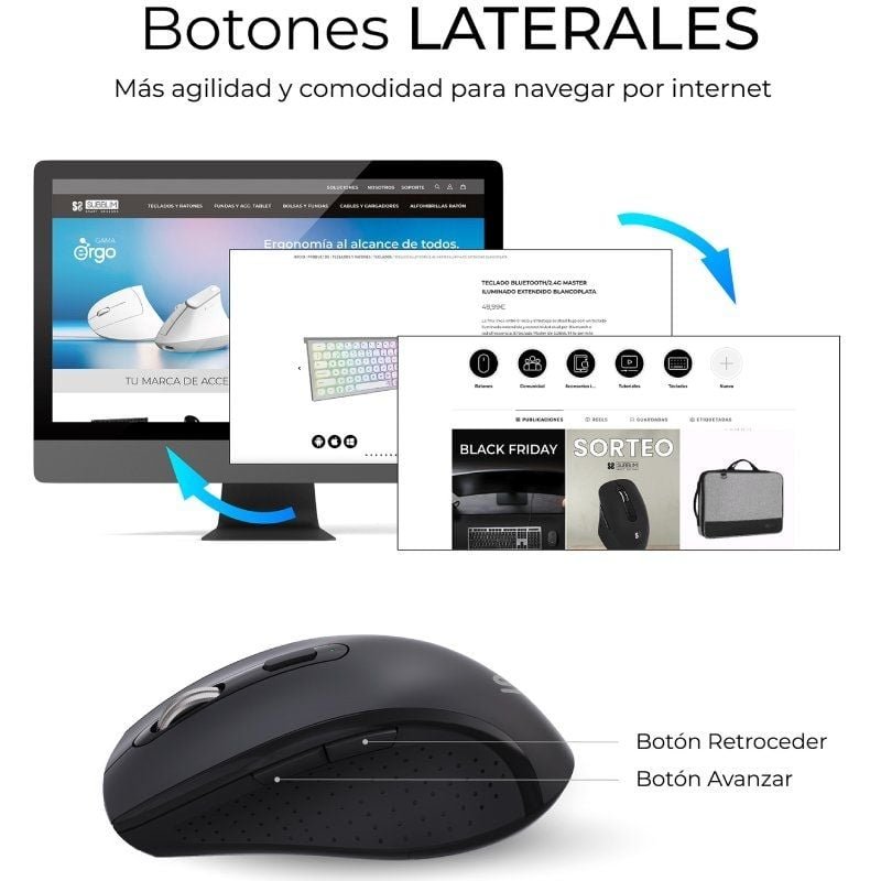 Teclado y Ratón Inalámbrico Subblim Combo Dual Office Prowave/ Negro - изображение 5
