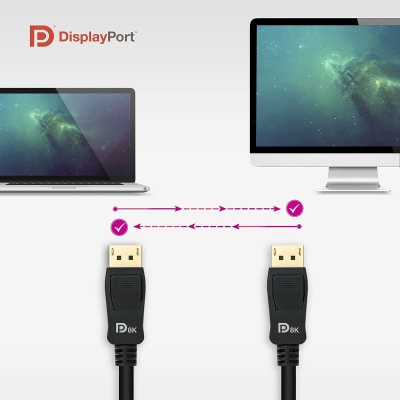 Cable Displayport 1.4 8K Nanocable 10.15.2501/ Displayport Macho - Displayport Macho/ 1m/ Certificado/ Negro - изображение 5