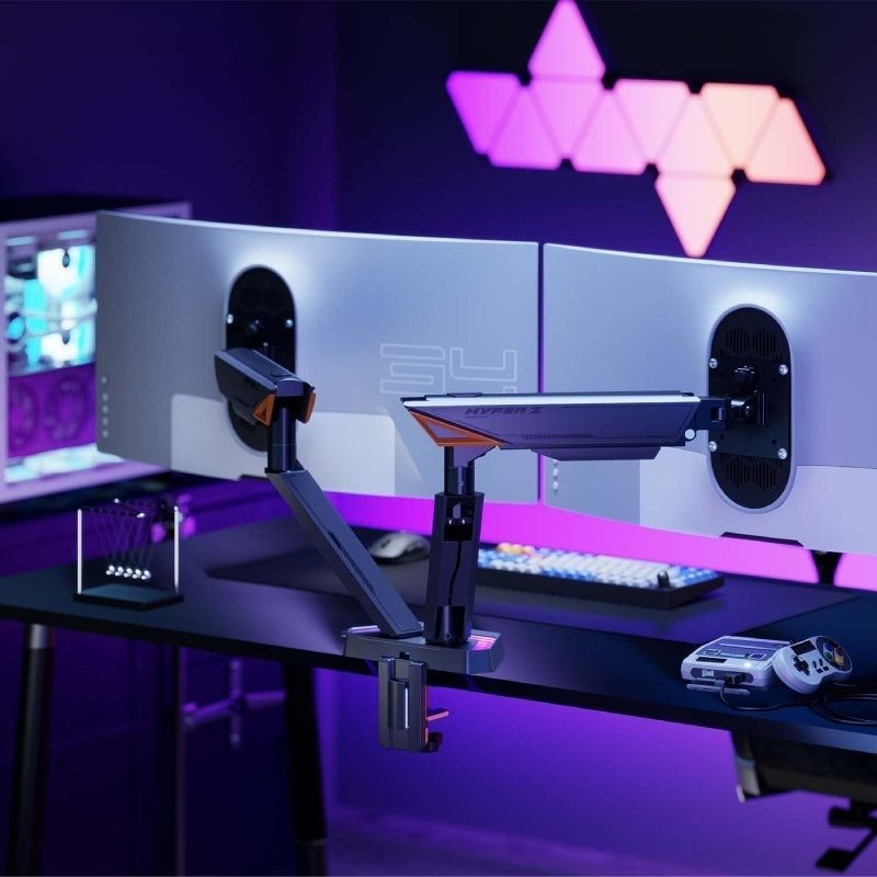 Soporte de Mesa Gaming para Monitor Aisens DT38TSRRGB-349/ Giratorio/ Inclinable/ hasta 16kg/ con Iluminación RGB - изображение 4