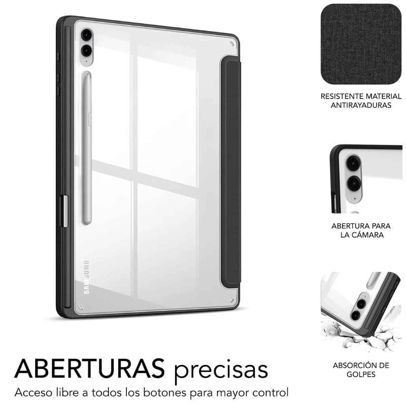 Funda Subblim Clear Shock para Tablet Samsung S9+/ FE 12.4"/ Negra - изображение 4