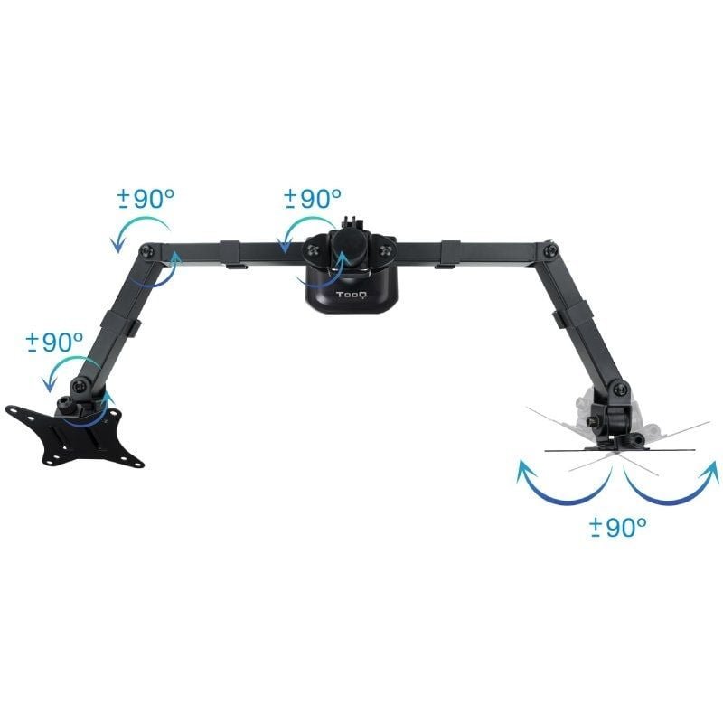 Soporte de Mesa para 2 Monitores TooQ DB1802TN-B/ Giratorio/ Inclinable/ hasta 8kg - изображение 3