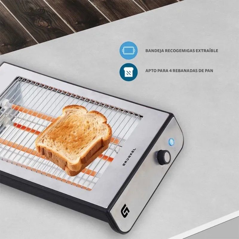 Tostador Grunkel TSP-INOX/ 600W/ Plata - изображение 4