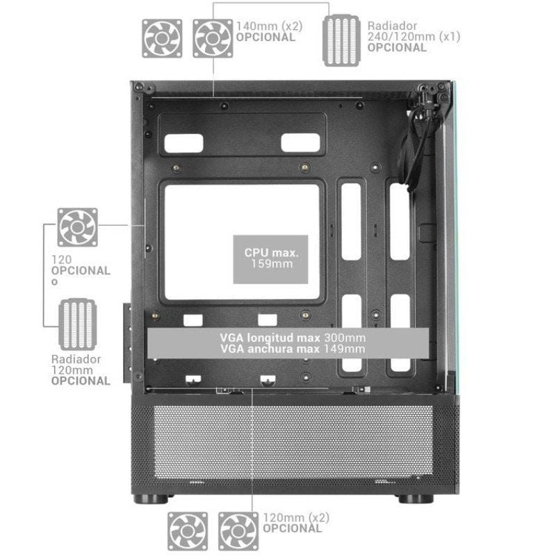 Caja Gaming Minitorre Mars Gaming MC-SE/ Rosa - изображение 5