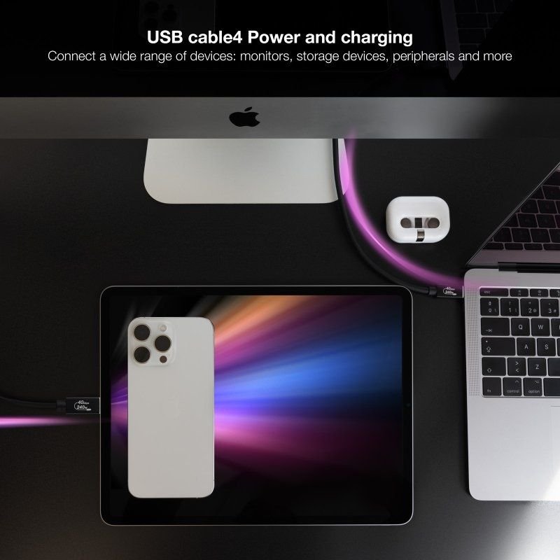 Cable USB 4.0 Nanocable 10.01.5002/ USB Tipo-C Macho - USB Tipo-C Macho/ Hasta 240W/ 40Gbps/ 1.8m/ Negro - изображение 4