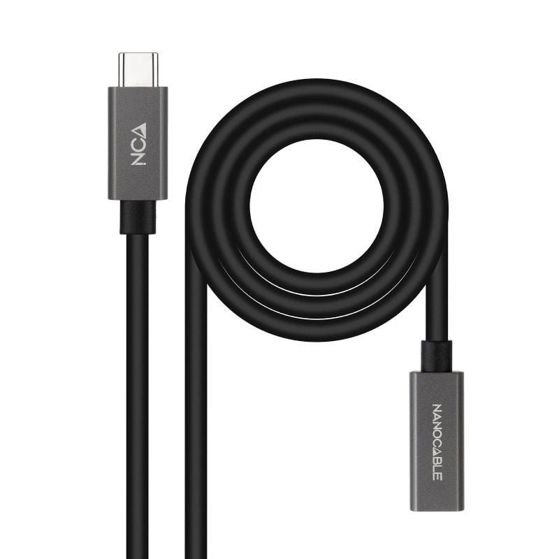 Cable Alargador USB 3.2 Nanocable 10.01.4402/ USB Tipo-C Macho - USB Tipo-C Hembra/ 2m/ Negro - изображение 3