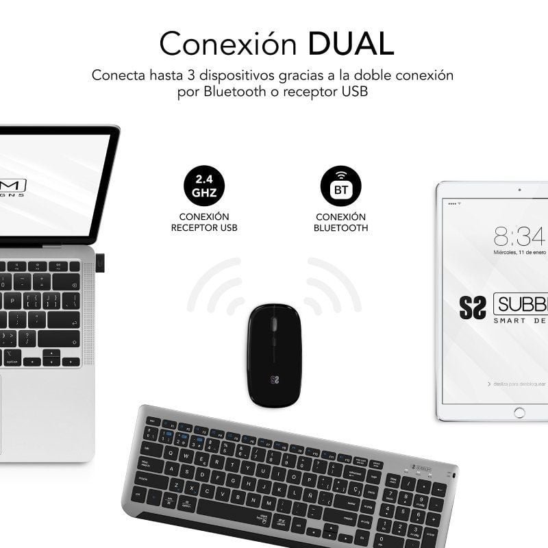 Teclado y Ratón Inalámbrico Subblim Combo Dual Prestige Extendido - изображение 2