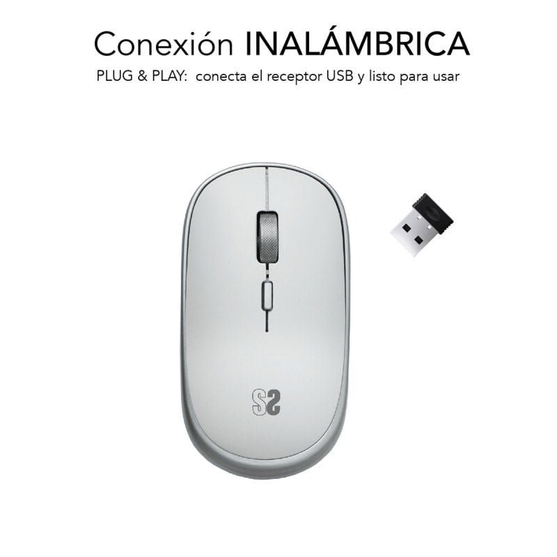 Ratón Mini Inalámbrico Subblim Wireless Mini/ Hasta 1600 DPI/ Plata - изображение 2