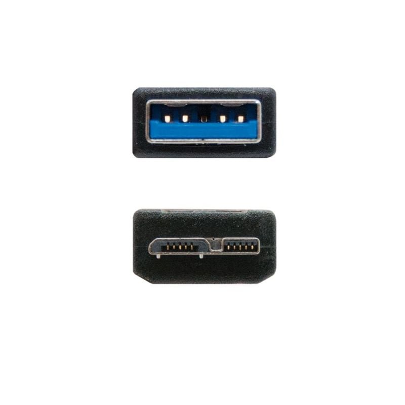 Cable USB 3.0 Nanocable 10.01.1101-BK/ USB Macho - MicroUSB Macho/ 1m/ Negro - изображение 2