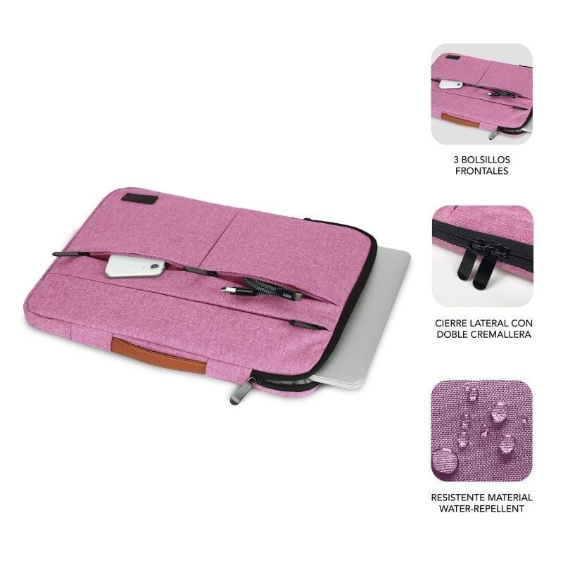 Funda Subblim Air Padding 360 Sleeve para Portátiles hasta 14"/ Rosa - изображение 2