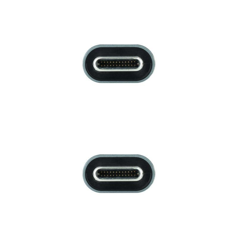 Cable USB 3.2 Nanocable 10.01.4302/ USB Tipo-C Macho - USB Tipo-C Macho/ Hasta 100W/ 2m/ Gris y Negro - изображение 3