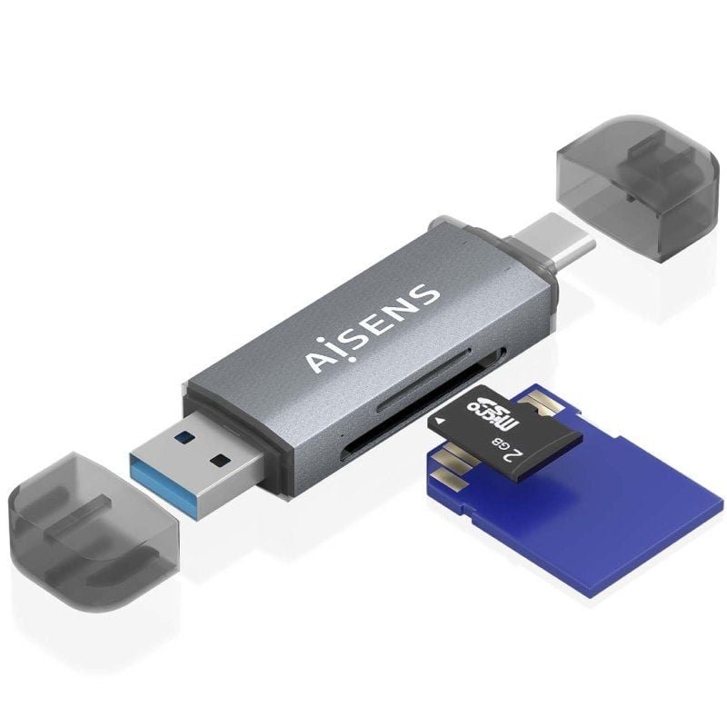 Lector de Tarjetas Externo Aisens ASCR-2AC08-GR/ USB 3.1 - изображение 3