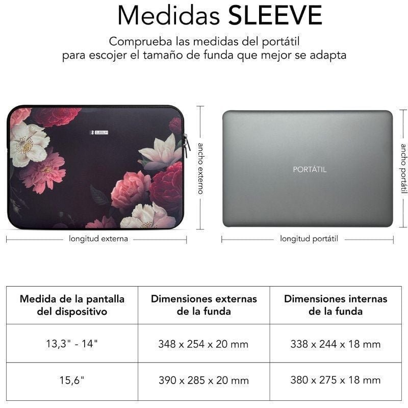 Funda Subblim Trendy Sleeve Neo Flowers para Portátiles hasta 14" - изображение 4