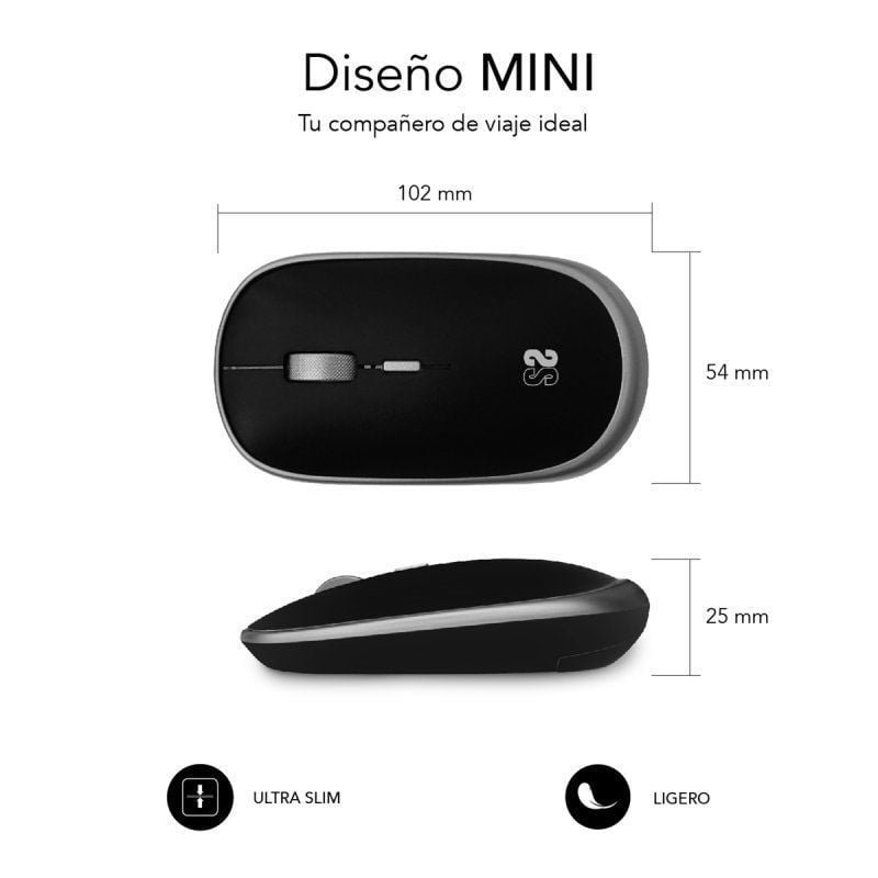 Ratón Mini Inalámbrico Subblim Wireless Mini/ Hasta 1600 DPI/ Gris Espacial - изображение 3