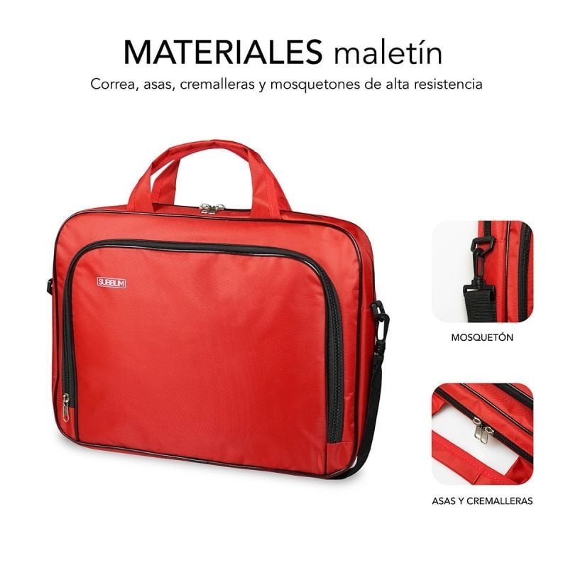 Maletín Subblim Oxford para Portátiles hasta 16"/ Rojo - изображение 3