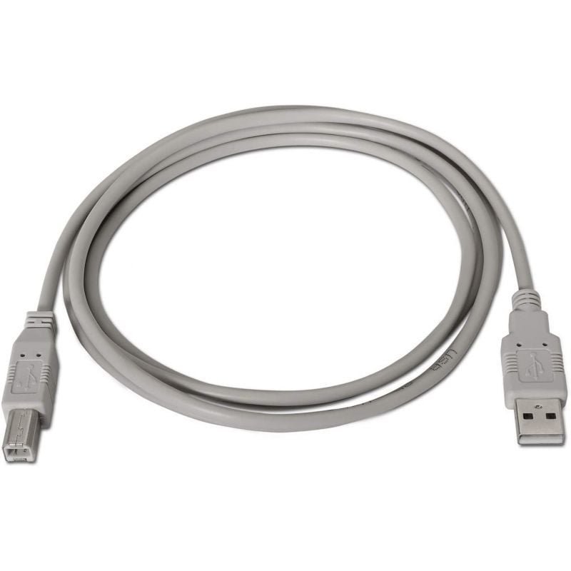 Cable USB 2.0 Impresora Aisens A101-0002/ USB Tipo-B Macho - USB Macho/ Hasta 2.5W/ 60Mbps/ 1.8m/ Beige - изображение 2