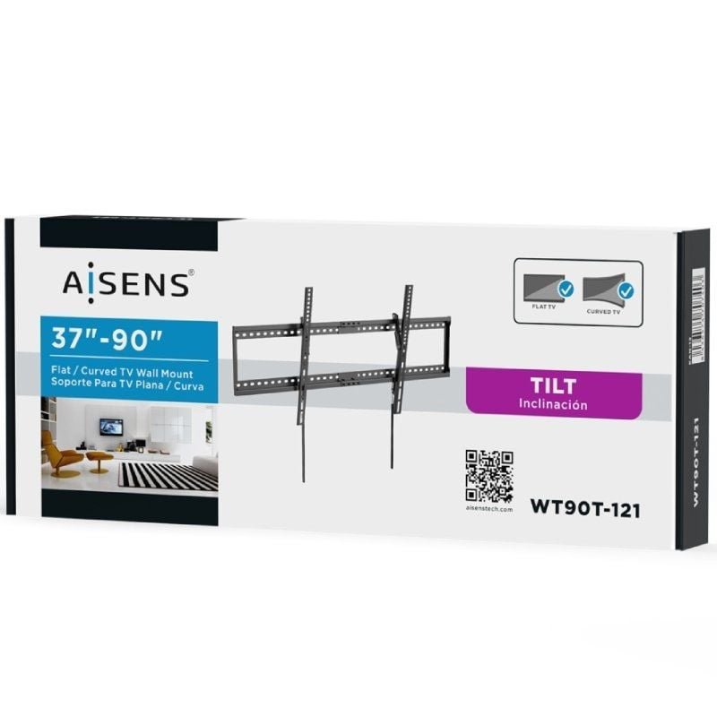 Soporte de Pared Inclinable/ Fijo Aisens WT90T-121 para TV de 37-90"/ hasta 75kg - изображение 4