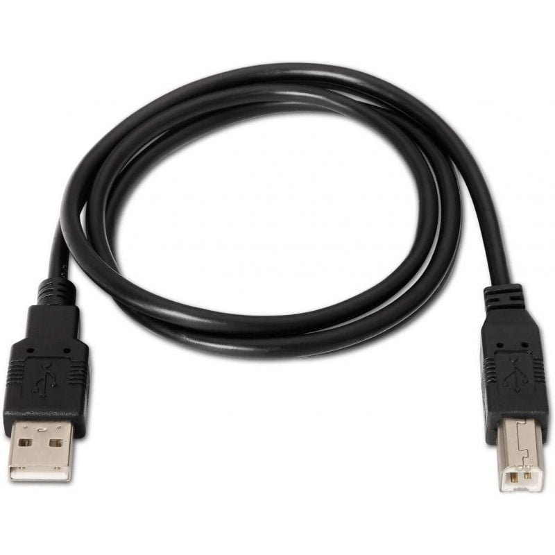 Cable USB 2.0 Impresora Aisens A101-0005/ USB Tipo-B Macho - USB Macho/ Hasta 2.5W/ 60Mbps/ 1m/ Negro - изображение 2