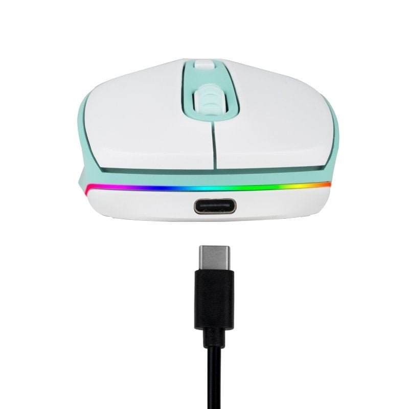 Ratón Inalámbrico por Bluetooth NGS Smog Mint-RB/ Batería recargable/ Hasta 2400 DPI/ Verde Menta - изображение 4