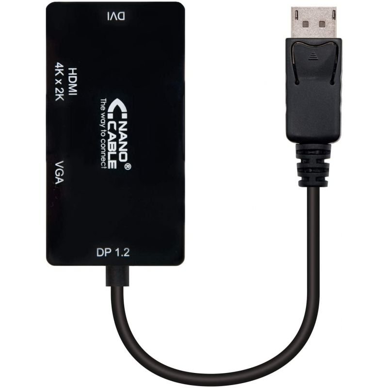 Cable Conversor Nanocable 10.16.3301-BK/ Displayport Macho - VGA Hembra/ DVI Hembra/ HDMI Hembra - изображение 3