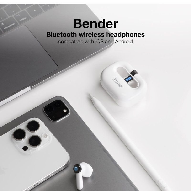 Auriculares Bluetooth TooQ Bender TQBWH-0031W con estuche de carga/ Autonomía 4h/ Blancos - изображение 2