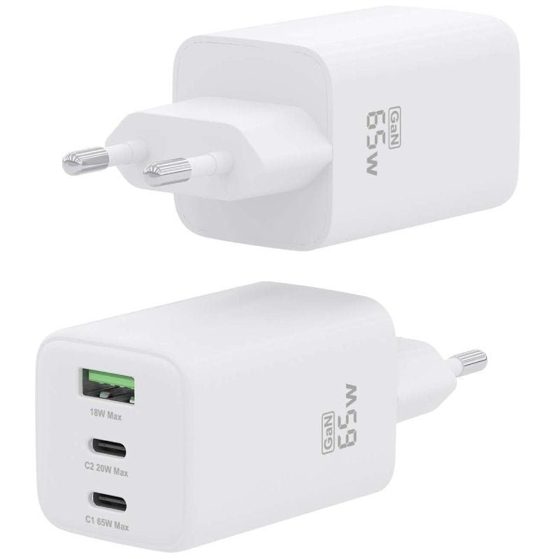 Cargador de Pared GaN Aisens ASCH-65W3P041-W/ 2xUSB Tipo-C/ 1xUSB/ 65W - изображение 2