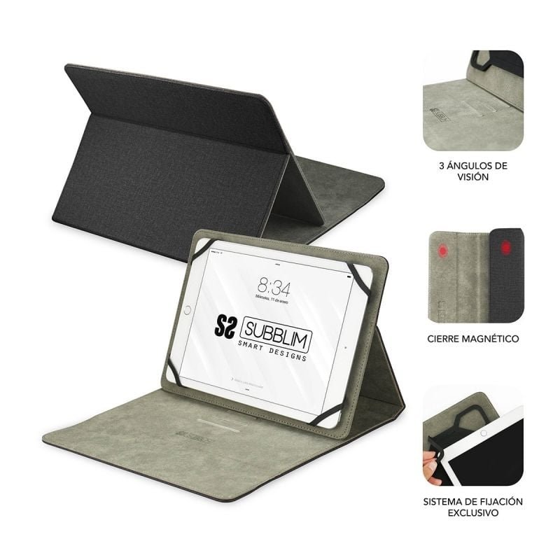 Funda Subblim Clever Stand para Tablets de 9"-10.1"/ Negra - изображение 2