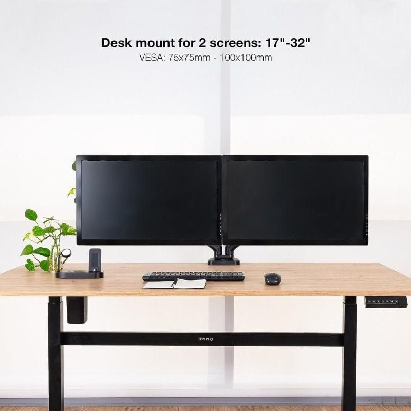 Soporte de Mesa para 2 Monitores TooQ DB5132TNR-B/ Giratorio/ Inclinable/ hasta 9kg - изображение 4