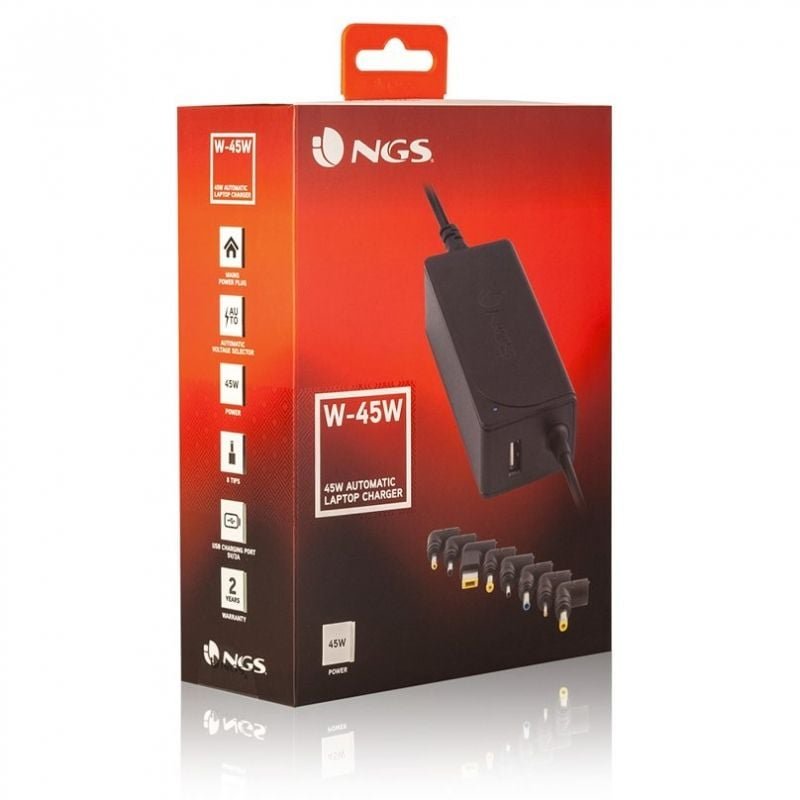 Cargador de Portátil NGS W-45W/ 45W/ Automático/ 8 Conectores/ Voltaje 19-20V/ 1 USB - изображение 3