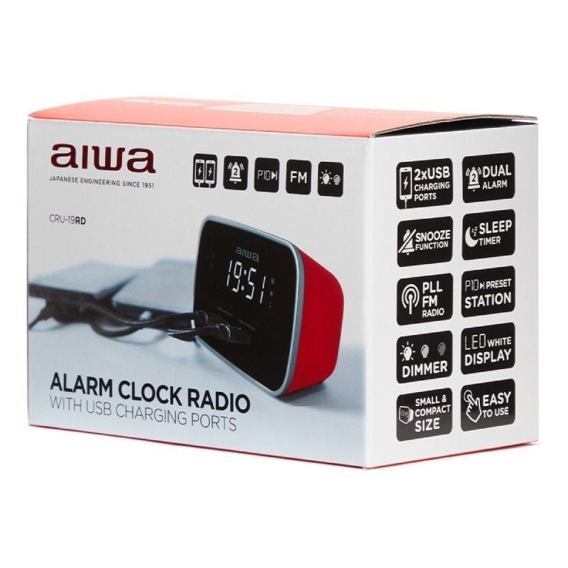 Despertador Aiwa CRU-19RD/ Radio FM/ Rojo - изображение 5