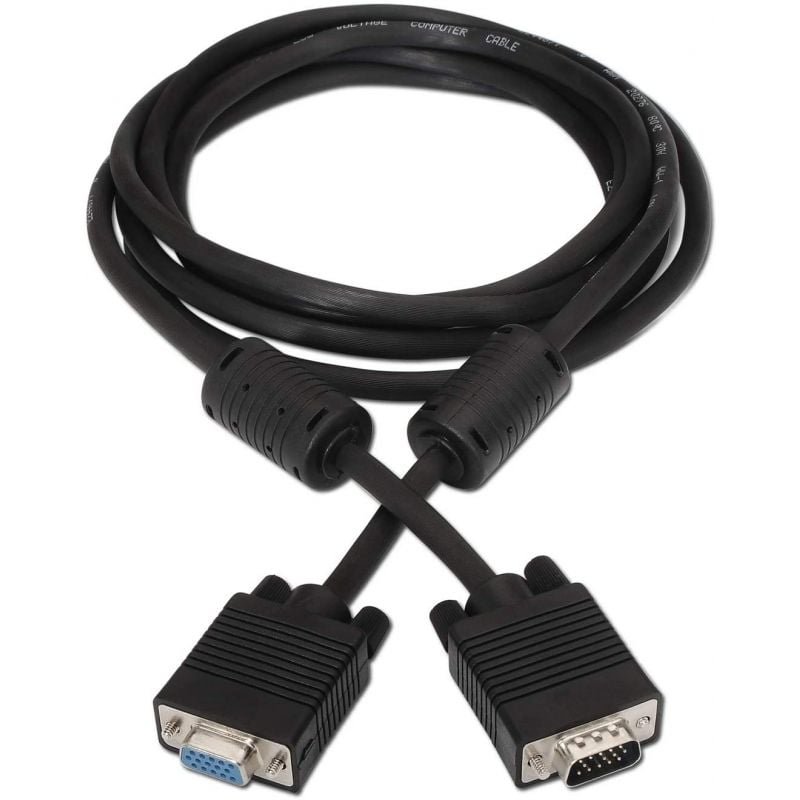 Cable Alargador SVGA Aisens A113-0078/ VGA Macho - VGA Hembra/ Hasta 3W/ 10Mbps/ 1.8m/ Negro - изображение 2