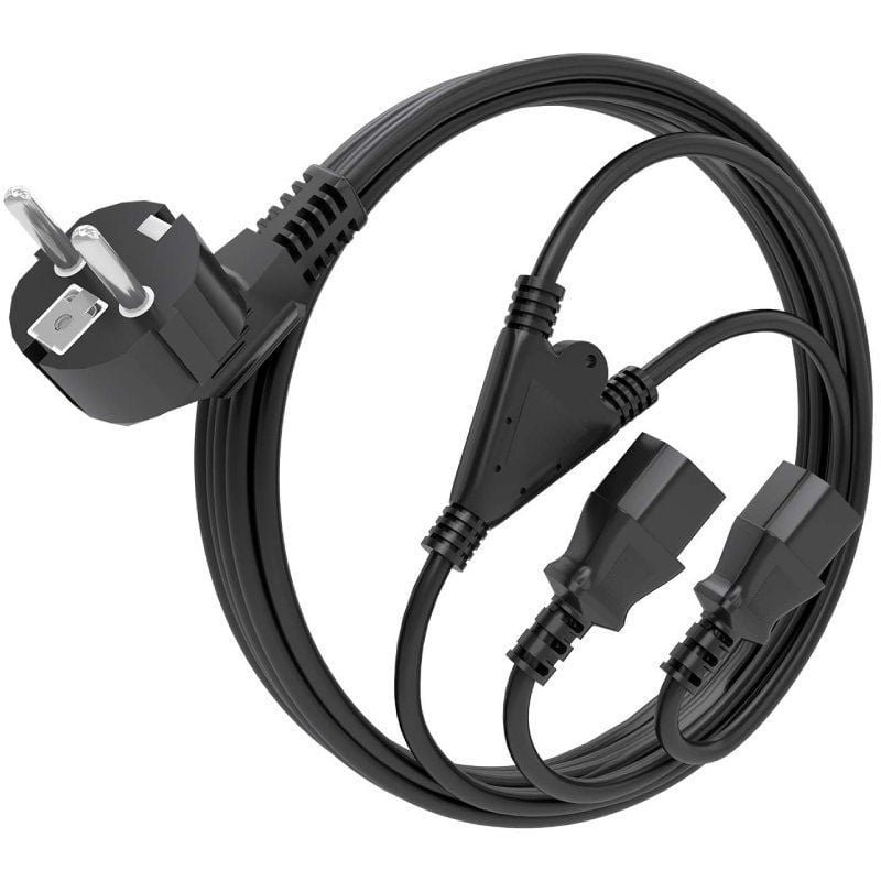 Cable Alimentación CPU Aisens A132-0864/ CEE7 Macho - 2x C13 Hembra/ 1.8m/ Negro - изображение 2