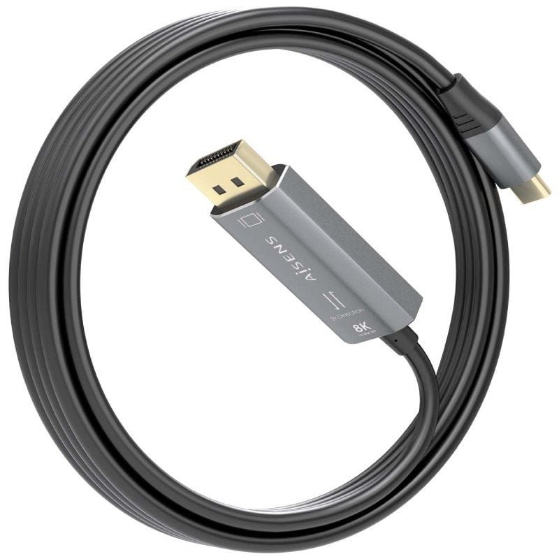 Cable Conversor Aisens A109-0880/ USB Tipo-C Macho - DisplayPort Macho/ 1.8m/ Negro - изображение 2