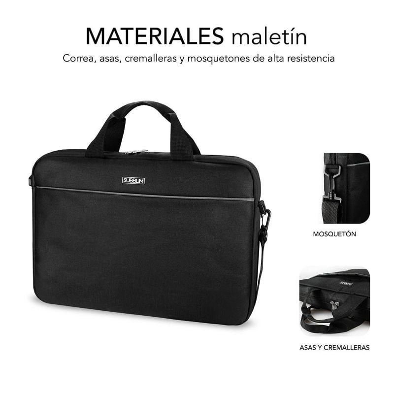 Maletín + Ratón Subblim Select Pack para Portátiles hasta 15.6"/ Cinta para Trolley/ Negro - изображение 3