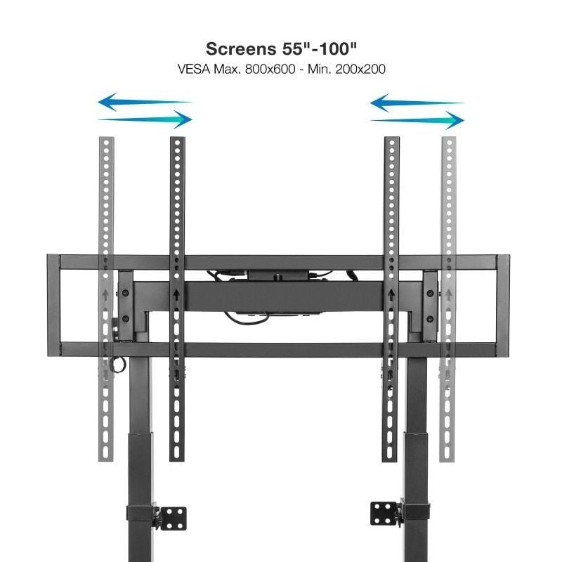 Soporte de Suelo/ Pared Eléctrico TooQ FSM01-B para TV 55-100"/ hasta 120kg - изображение 3