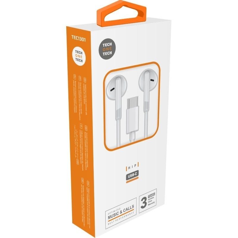 Auriculares Intrauditivos Tech One Tech earTECH TEC1301/ con Micrófono/ USB Tipo-C/ Blancos - изображение 2