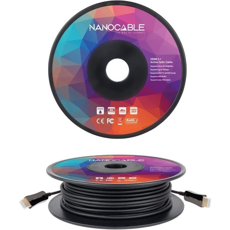 Cable HDMI 2.1 AOC 8K Nanocable 10.15.2140/ HDMI Macho - HDMI Macho/ 40m/ Negro - изображение 2