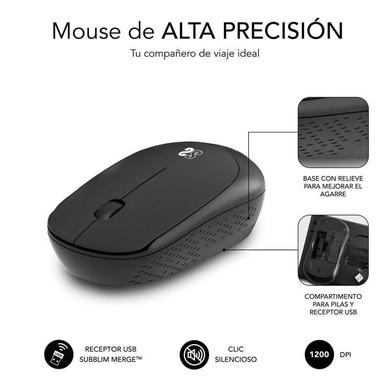 Ratón Inalámbrico Subblim Business Plus Silencioso/ Hasta 1200 DPI - изображение 3