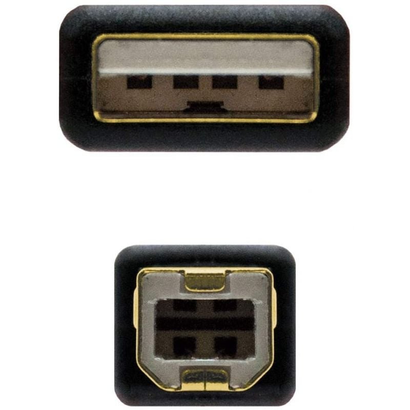 Cable USB 2.0 Impresora Nanocable 10.01.1203/ USB Tipo-B Macho - USB Macho/ 3m/ Negro - изображение 3