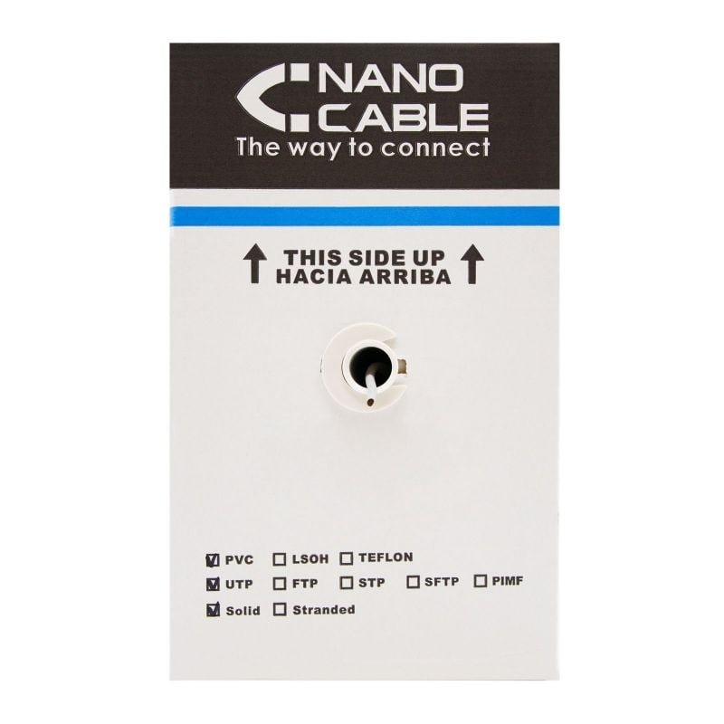 Bobina de Cable RJ45 UTP Nanocable 10.20.0304 Cat.5e/ 305m/ Gris - изображение 2