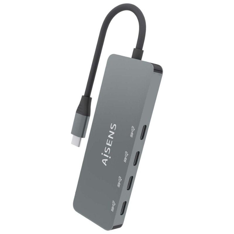 Hub USB Tipo-C Aisens A109-0695/ 4xUSB Tipo-C/ Gris - изображение 3