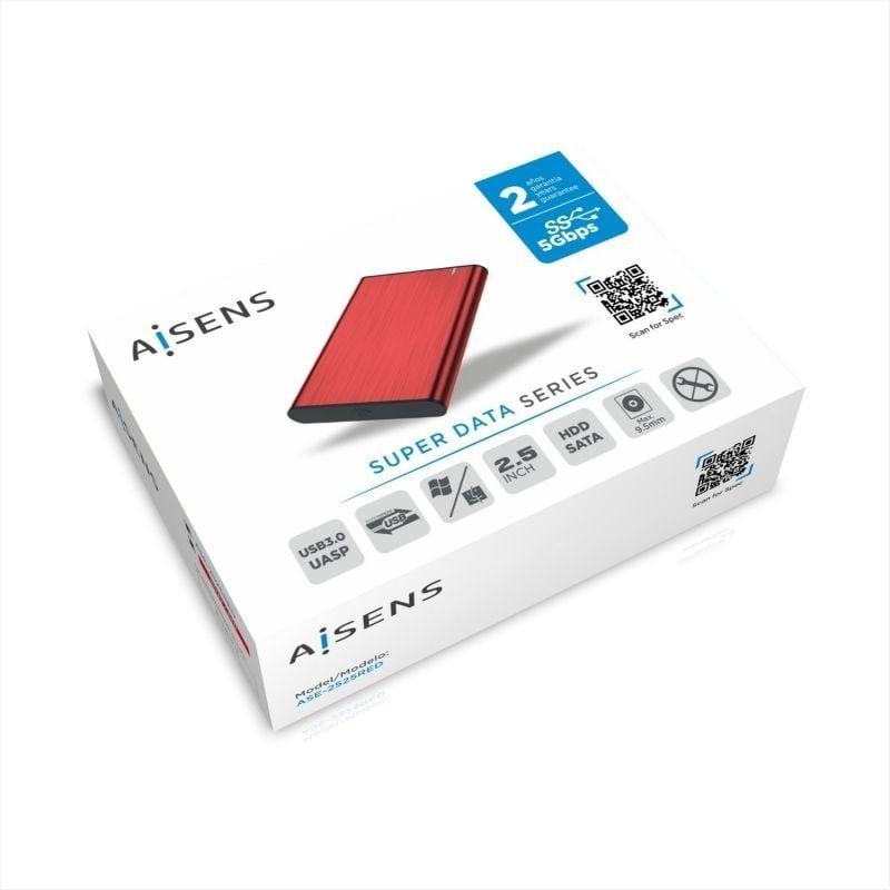 Caja Externa para Disco Duro de 2.5" Aisens ASE-2525RED/ USB 3.1/ Sin tornillos - изображение 4