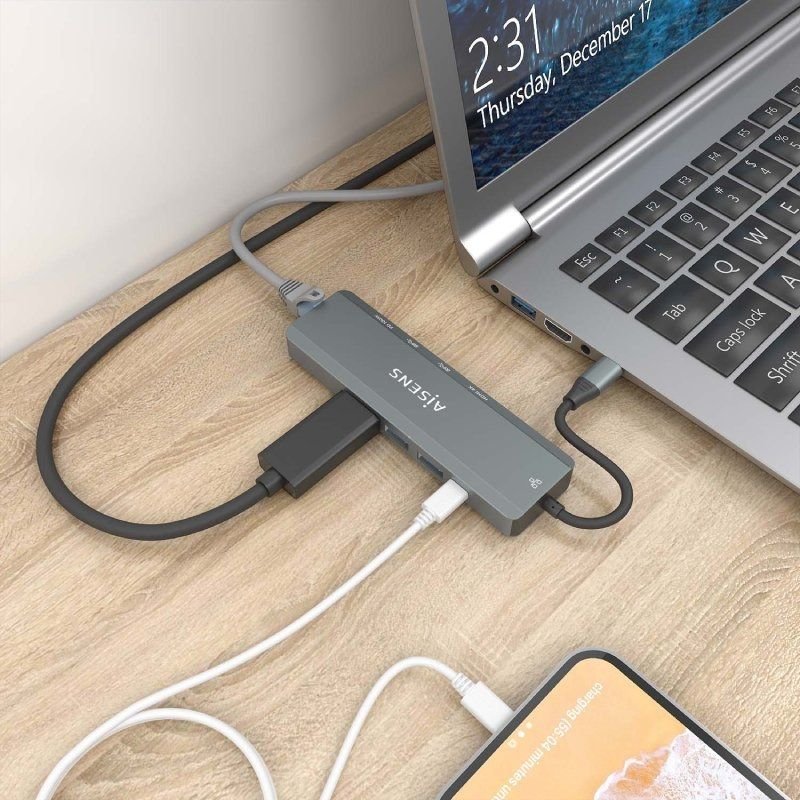 Docking USB Tipo-C Aisens ASUC-5P011-GR/ 1xHDMI/ 2xUSB/ 1xRJ45/ 1xUSB Tipo-C/ 1xUSB Tipo-C PD/ Gris - изображение 5