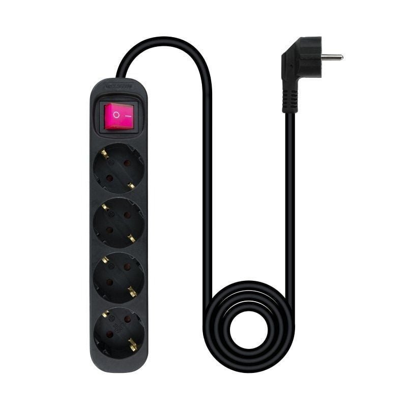 Regleta con Interruptor Nanocable 10.37.0004-BK/ 4 Tomas de Corriente/ Cable 1.4m/ Negro - изображение 2