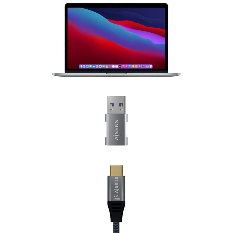 Adaptador USB 3.2 GEN2 Aisens A108-0655/ USB Tipo-C Hembra - USB Macho - изображение 4