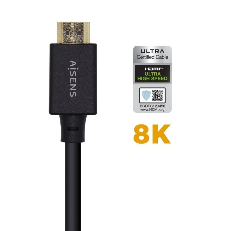 Cable HDMI 2.1 8K Aisens A150-0423/ HDMI Macho - HDMI Macho/ 2m/ Certificado/ Negro - изображение 2