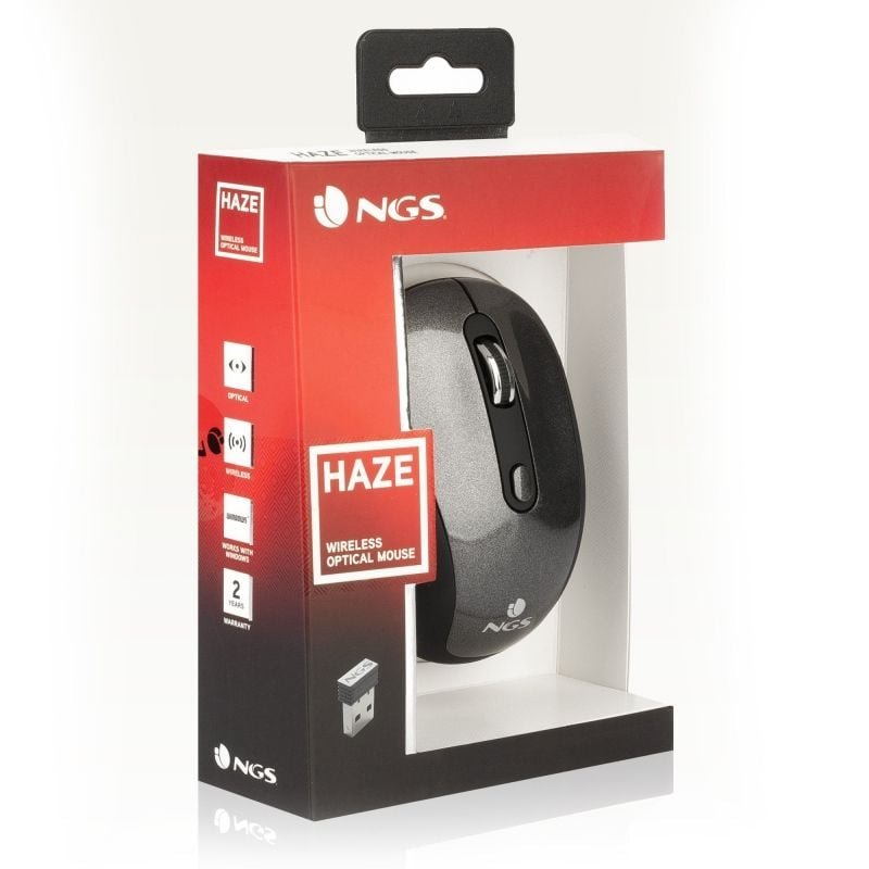 Ratón Inalámbrico NGS Haze/ Hasta 1600 DPI/ Grafito y Negro - изображение 5