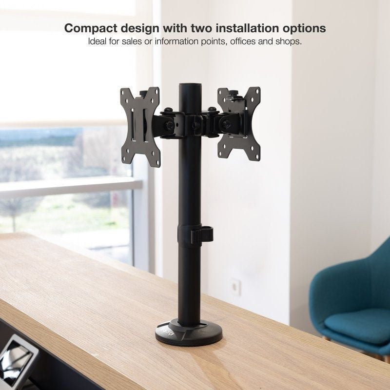 Soporte de Mesa para 2 Monitores TooQ DB1132TN-B/ Giratorio/ Inclinable/ hasta 8kg - изображение 4