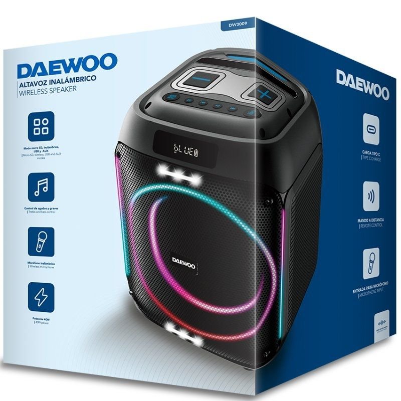 Altavoz con Bluetooth Daewoo Party Speaker DW3009/ 40W/ 2.1 - изображение 2