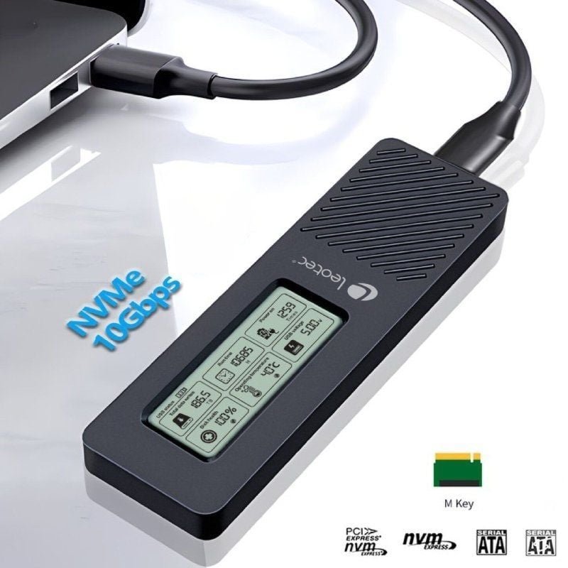 Caja Externa para Disco SSD M.2 NVMe Leotec LEM2EXT01/ USB 3.2/ con Pantalla LCD - изображение 3